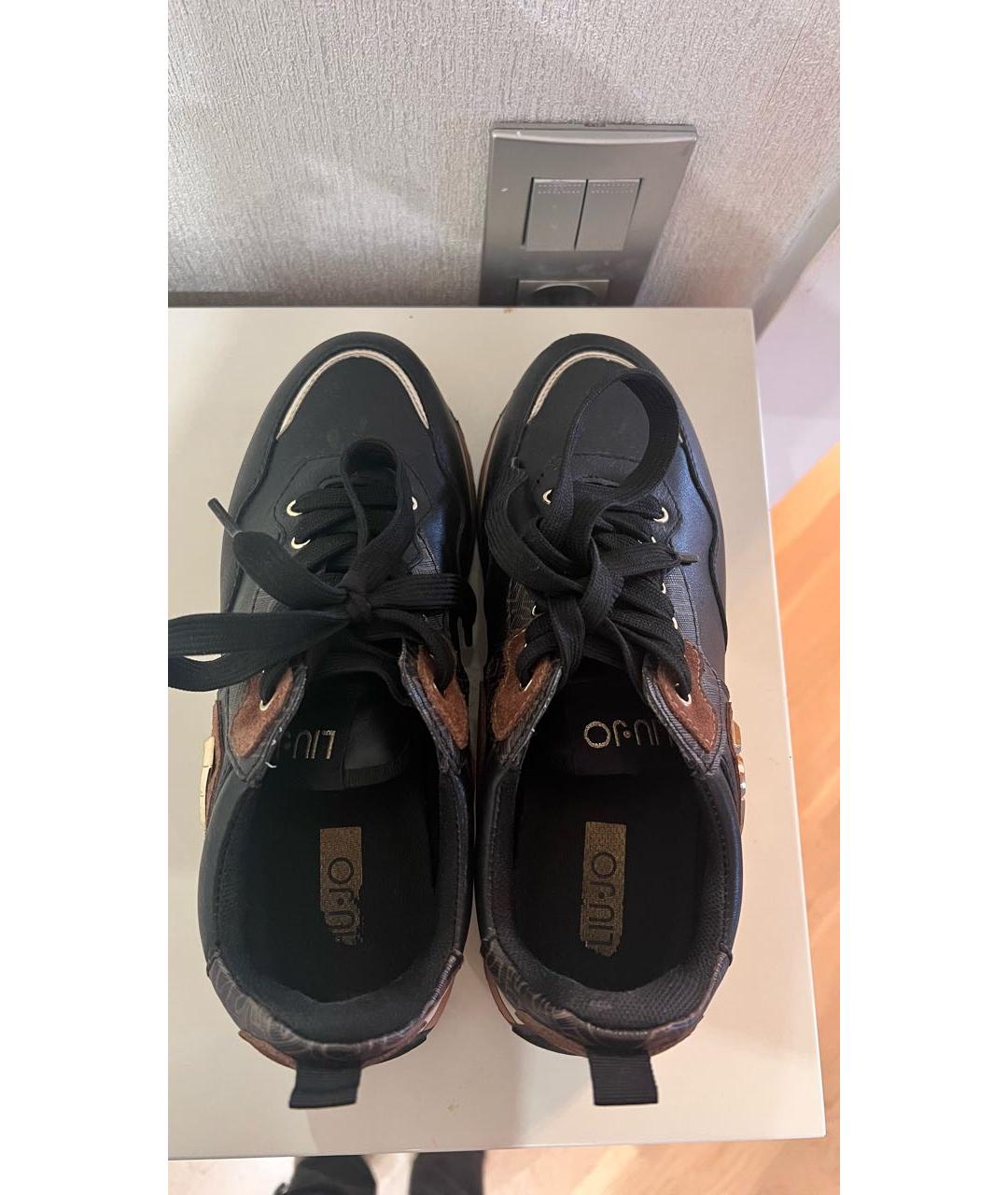 LIU JO Черные кожаные кроссовки, фото 3