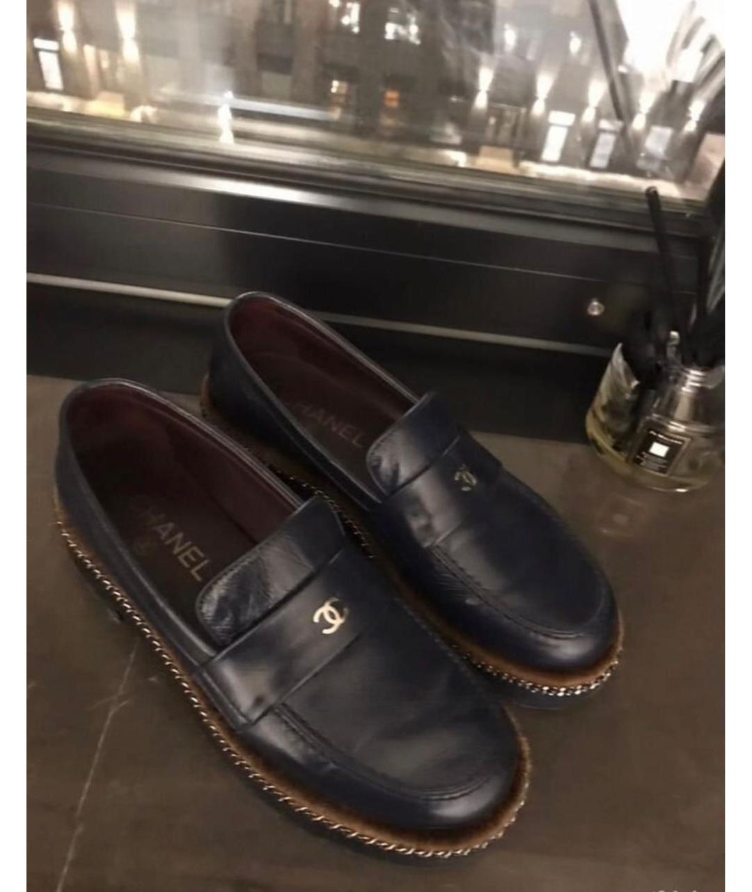 CHANEL Черные кожаные лоферы, фото 4