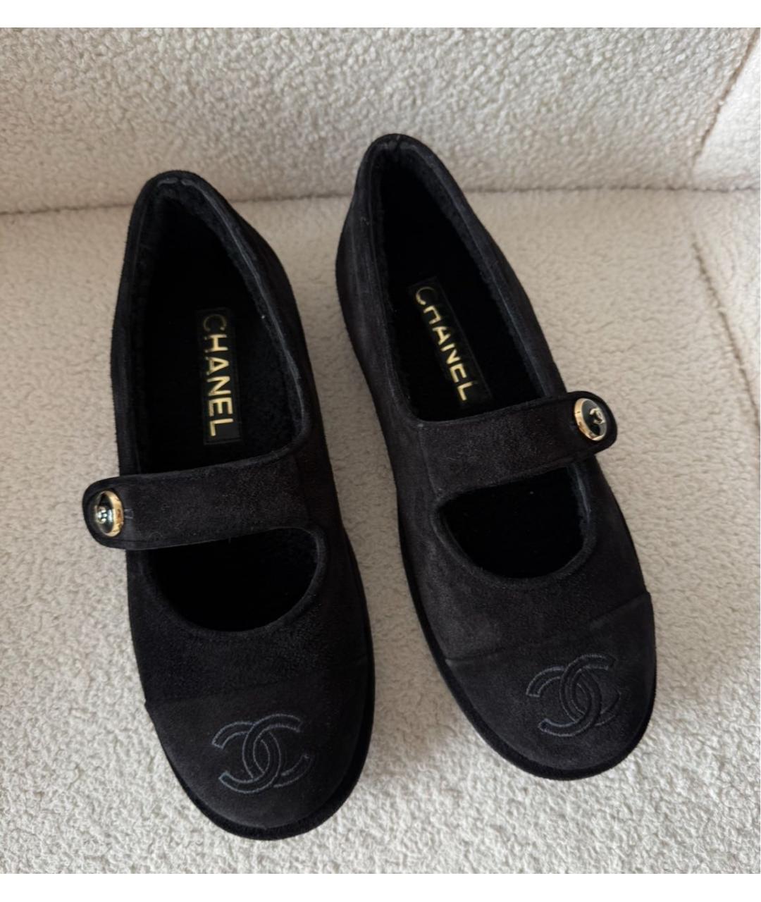 CHANEL Черные замшевые балетки, фото 3