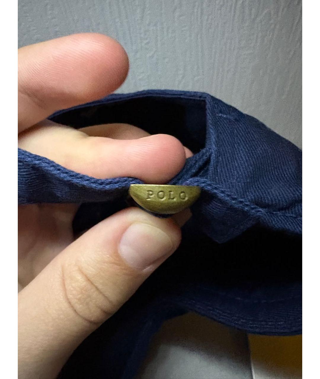 POLO RALPH LAUREN Темно-синяя хлопковая кепка/бейсболка, фото 3