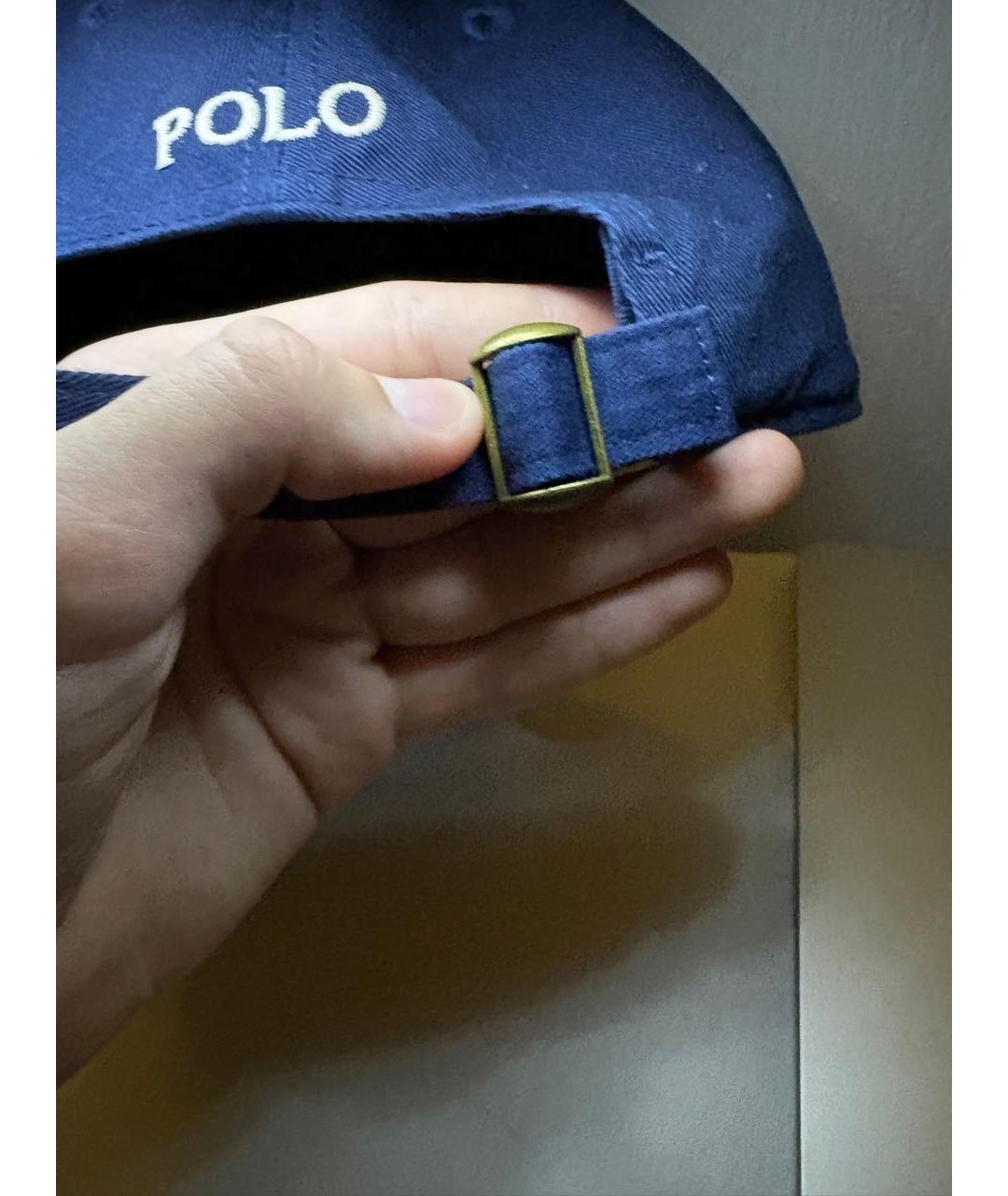 POLO RALPH LAUREN Темно-синяя хлопковая кепка/бейсболка, фото 4