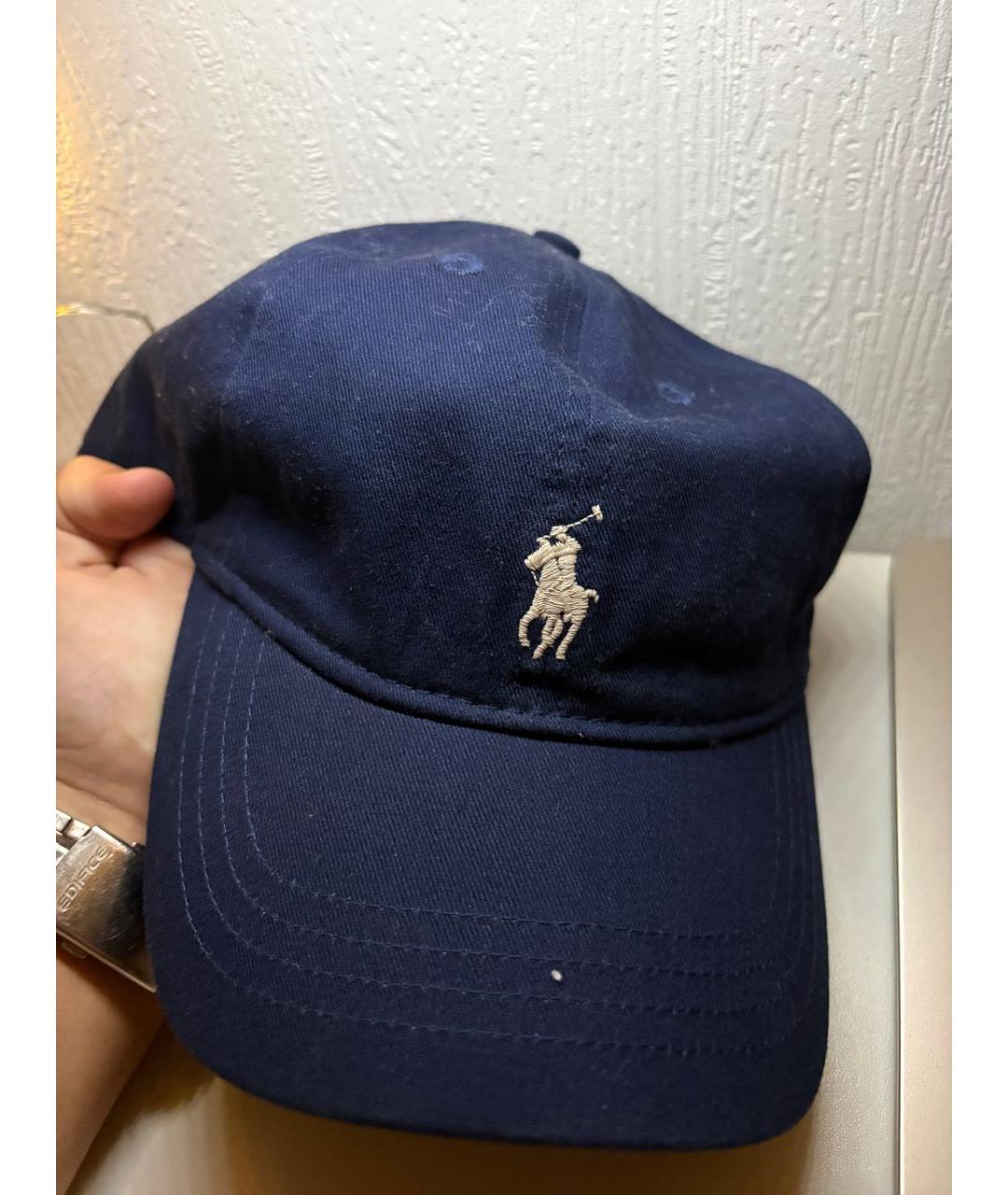 POLO RALPH LAUREN Темно-синяя хлопковая кепка/бейсболка, фото 8
