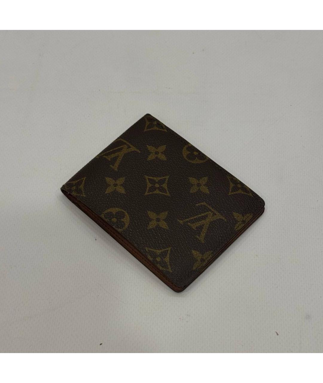 LOUIS VUITTON Коричневый кожаный кошелек, фото 2