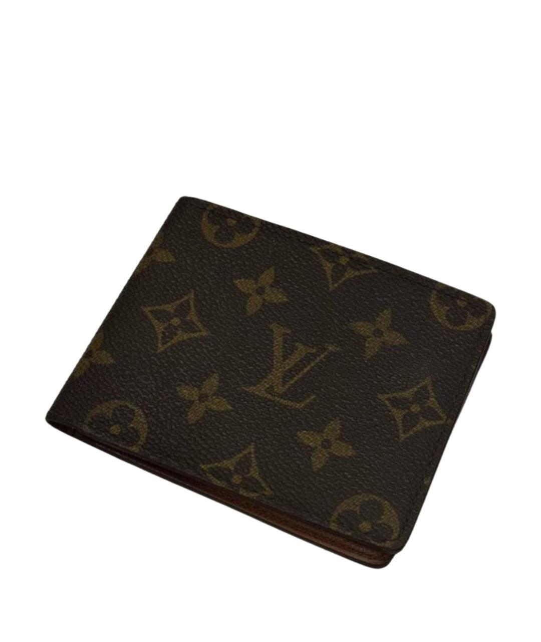 LOUIS VUITTON Коричневый кожаный кошелек, фото 1