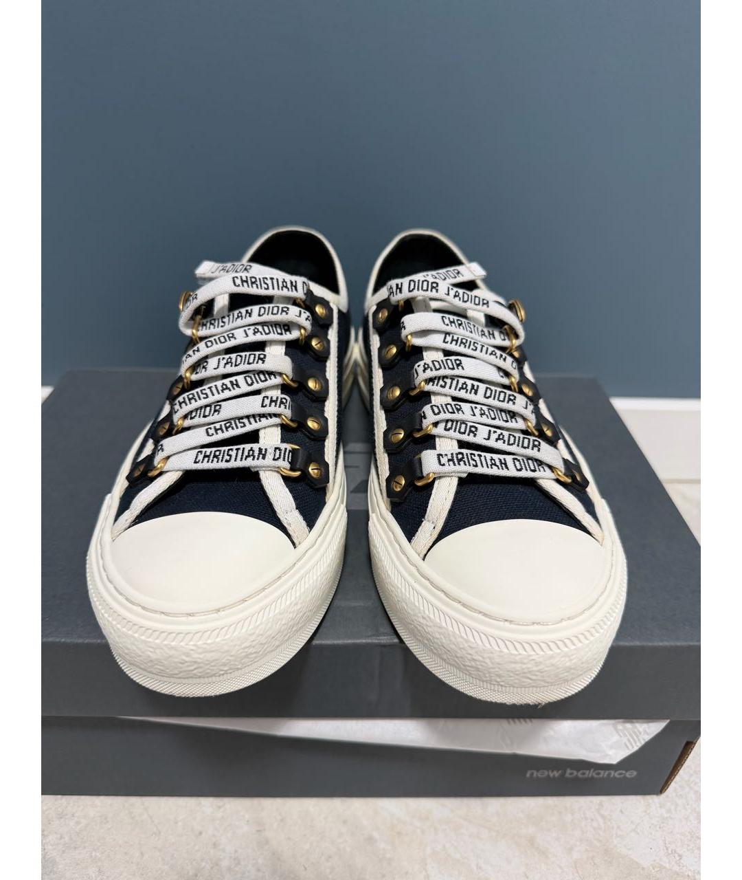 CHRISTIAN DIOR Темно-синие текстильные кеды, фото 2