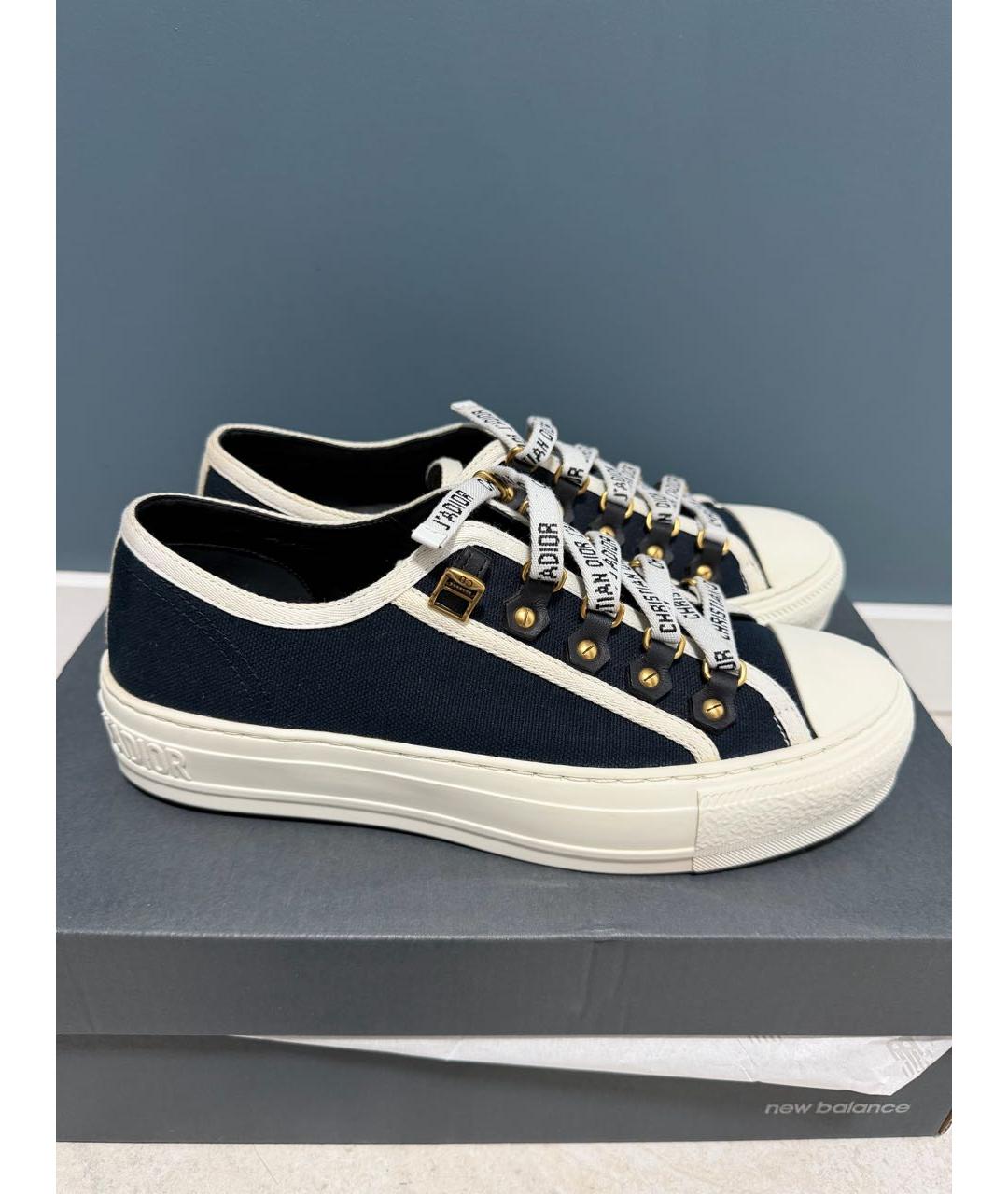 CHRISTIAN DIOR Темно-синие текстильные кеды, фото 5