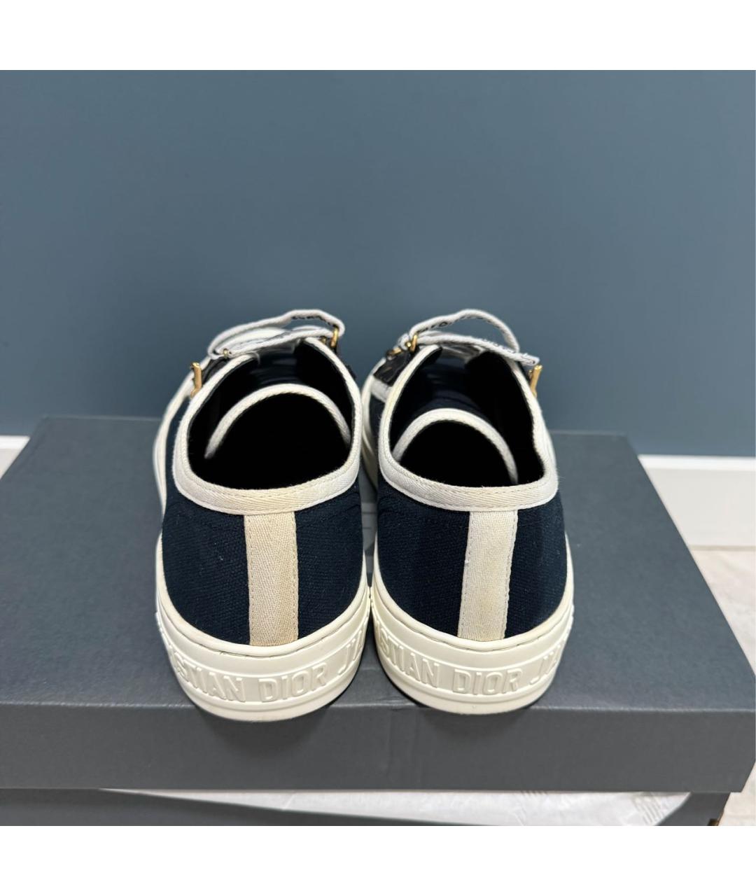 CHRISTIAN DIOR Темно-синие текстильные кеды, фото 4