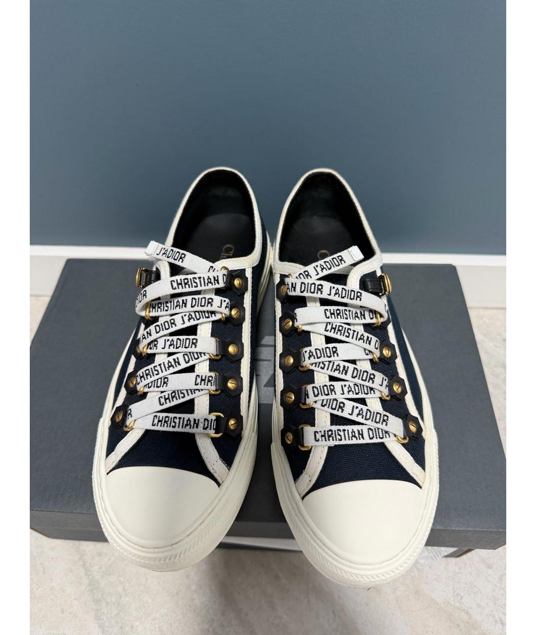 CHRISTIAN DIOR Темно-синие текстильные кеды, фото 3