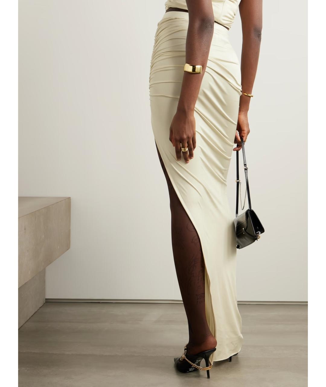 RICK OWENS Бежевая вискозная юбка макси, фото 3