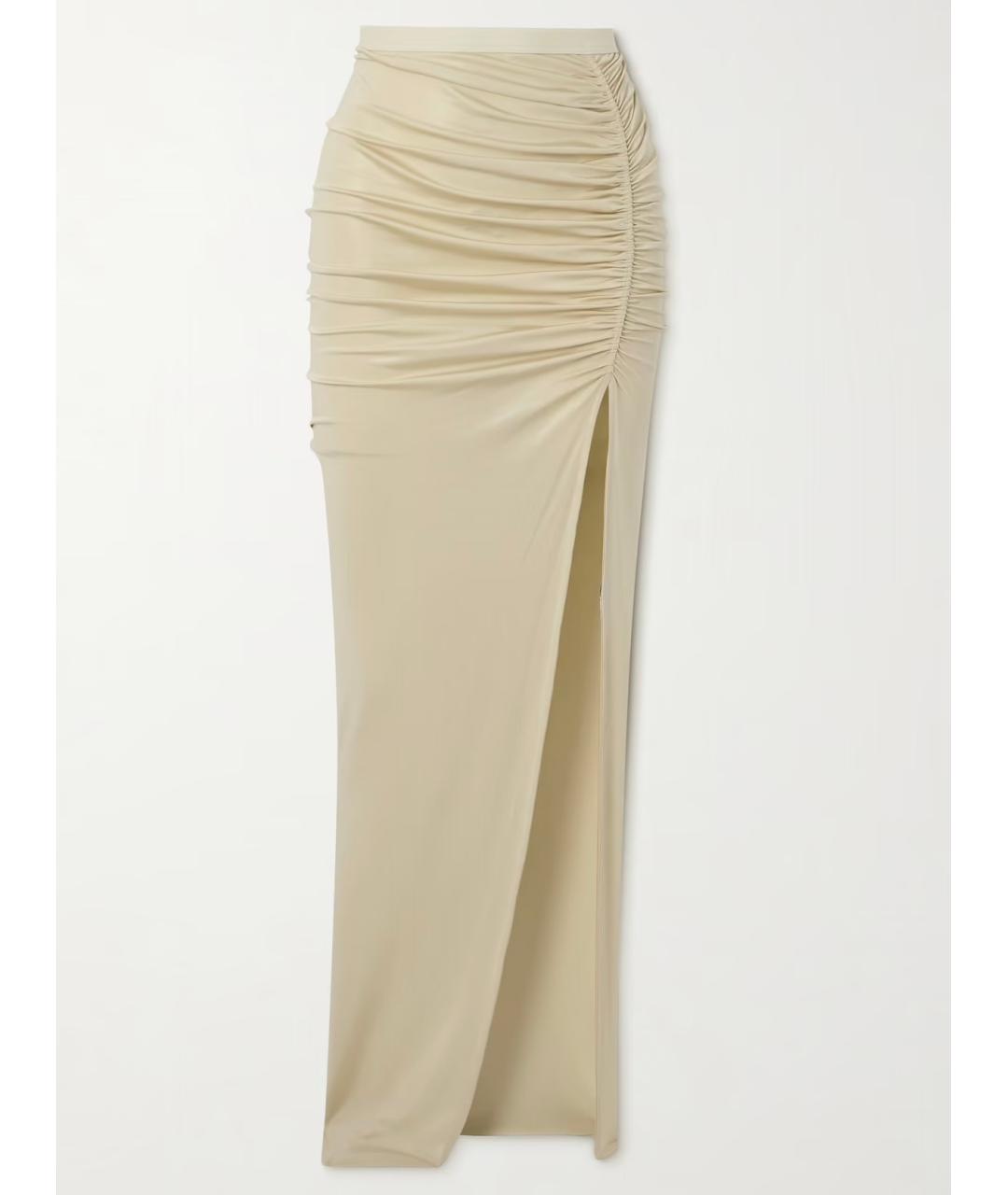 RICK OWENS Бежевая вискозная юбка макси, фото 5