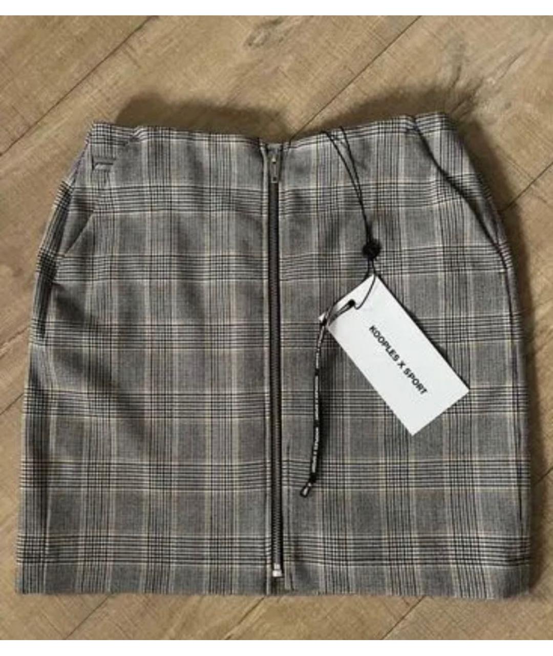 THE KOOPLES Коричневая вискозная юбка мини, фото 6