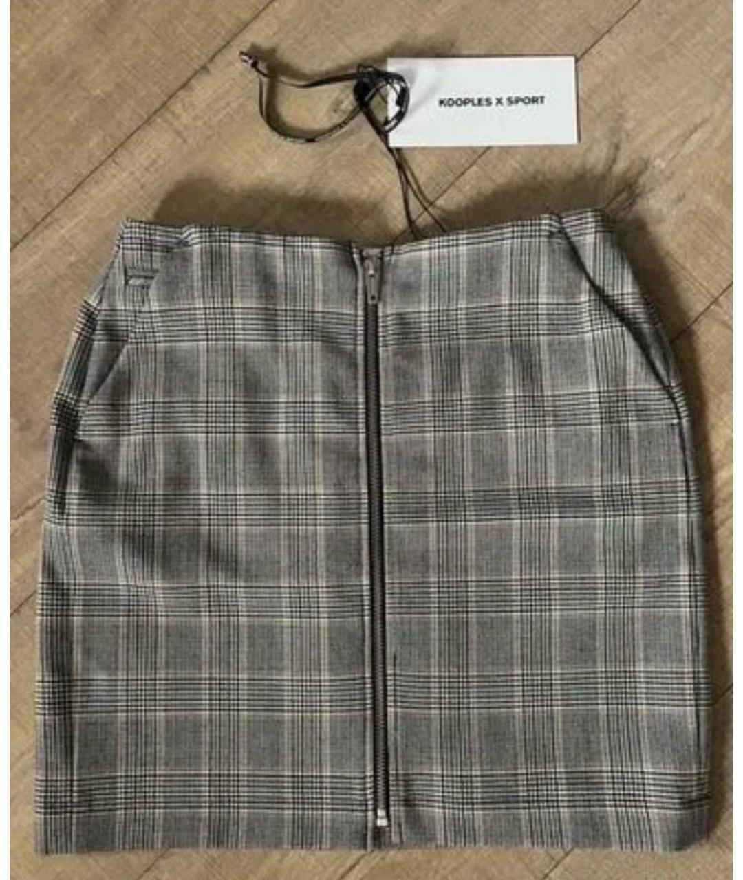 THE KOOPLES Коричневая вискозная юбка мини, фото 8