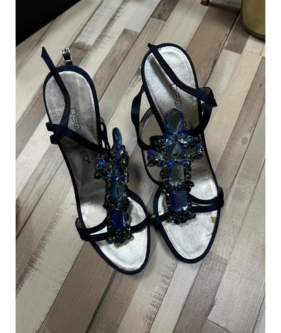 DSQUARED2 Темно-синие босоножки, фото 4
