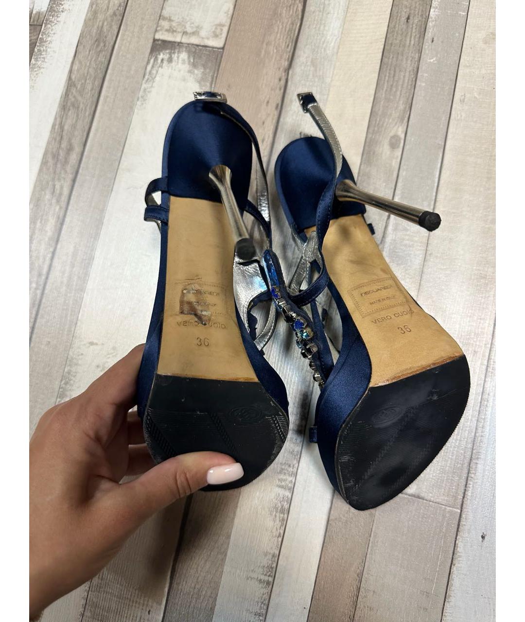 DSQUARED2 Темно-синие босоножки, фото 2