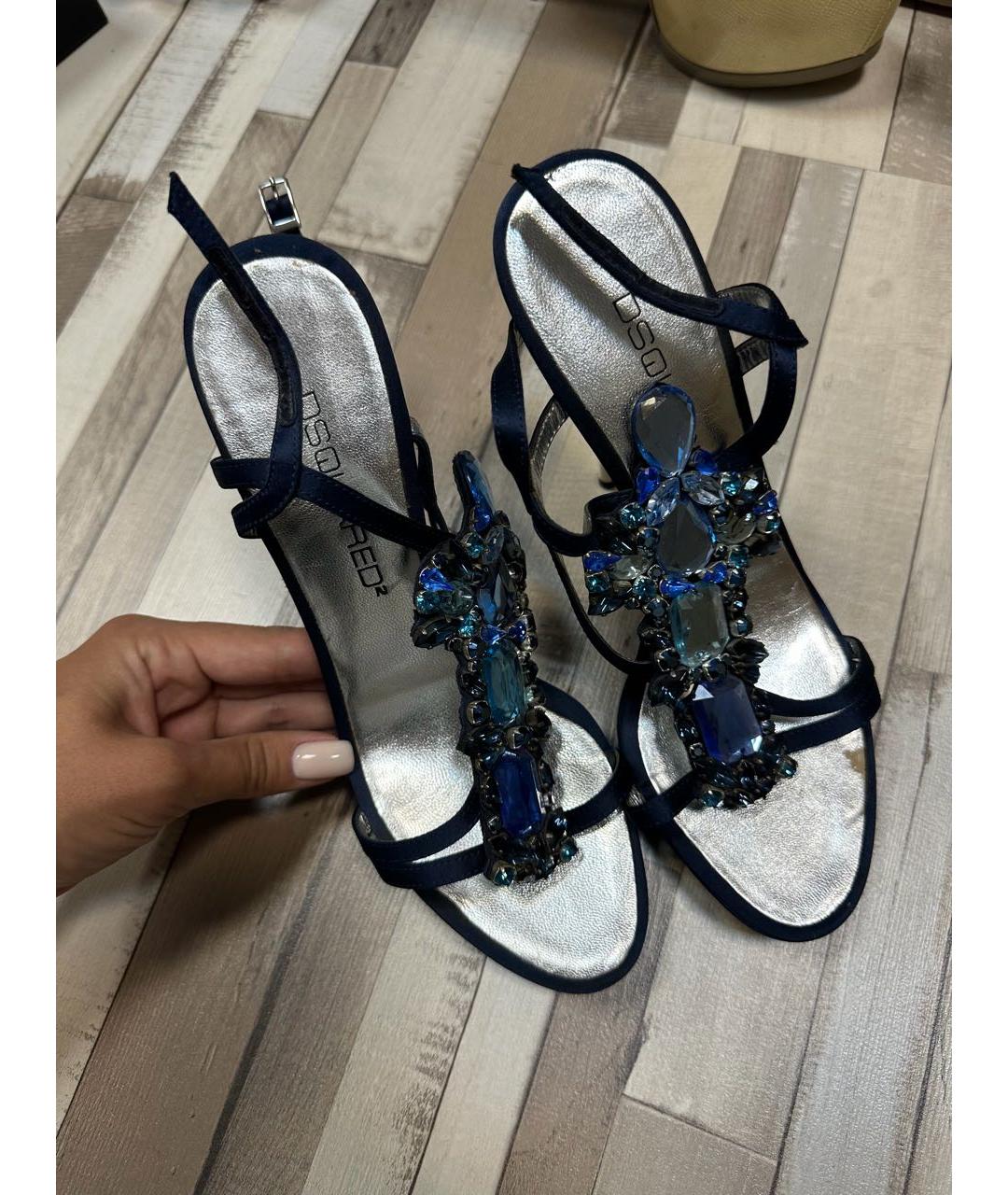 DSQUARED2 Темно-синие босоножки, фото 3