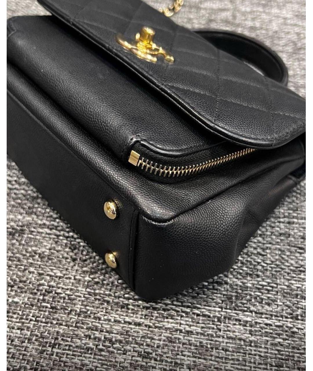 CHANEL Черная кожаная сумка через плечо, фото 6