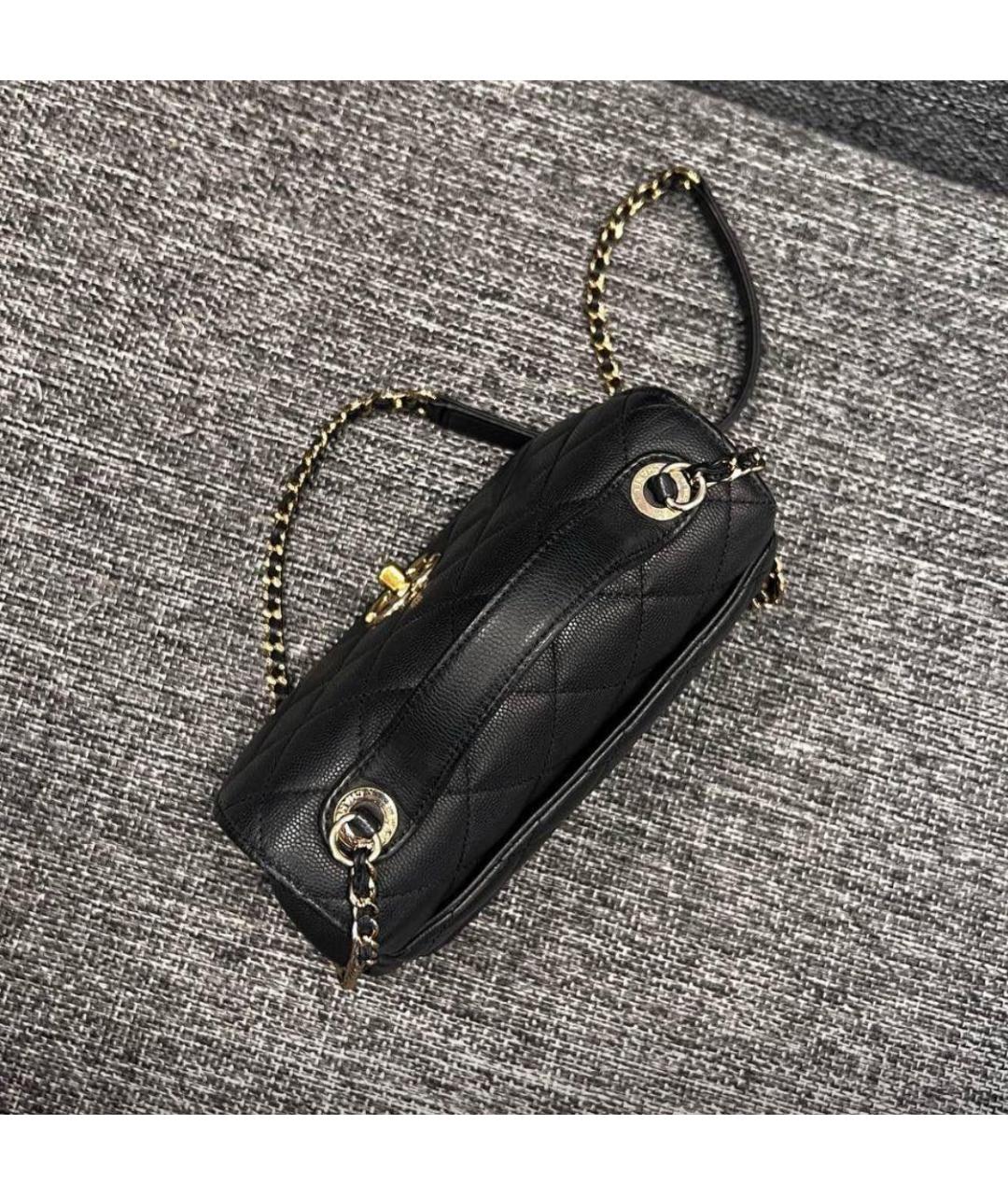 CHANEL Черная кожаная сумка через плечо, фото 3