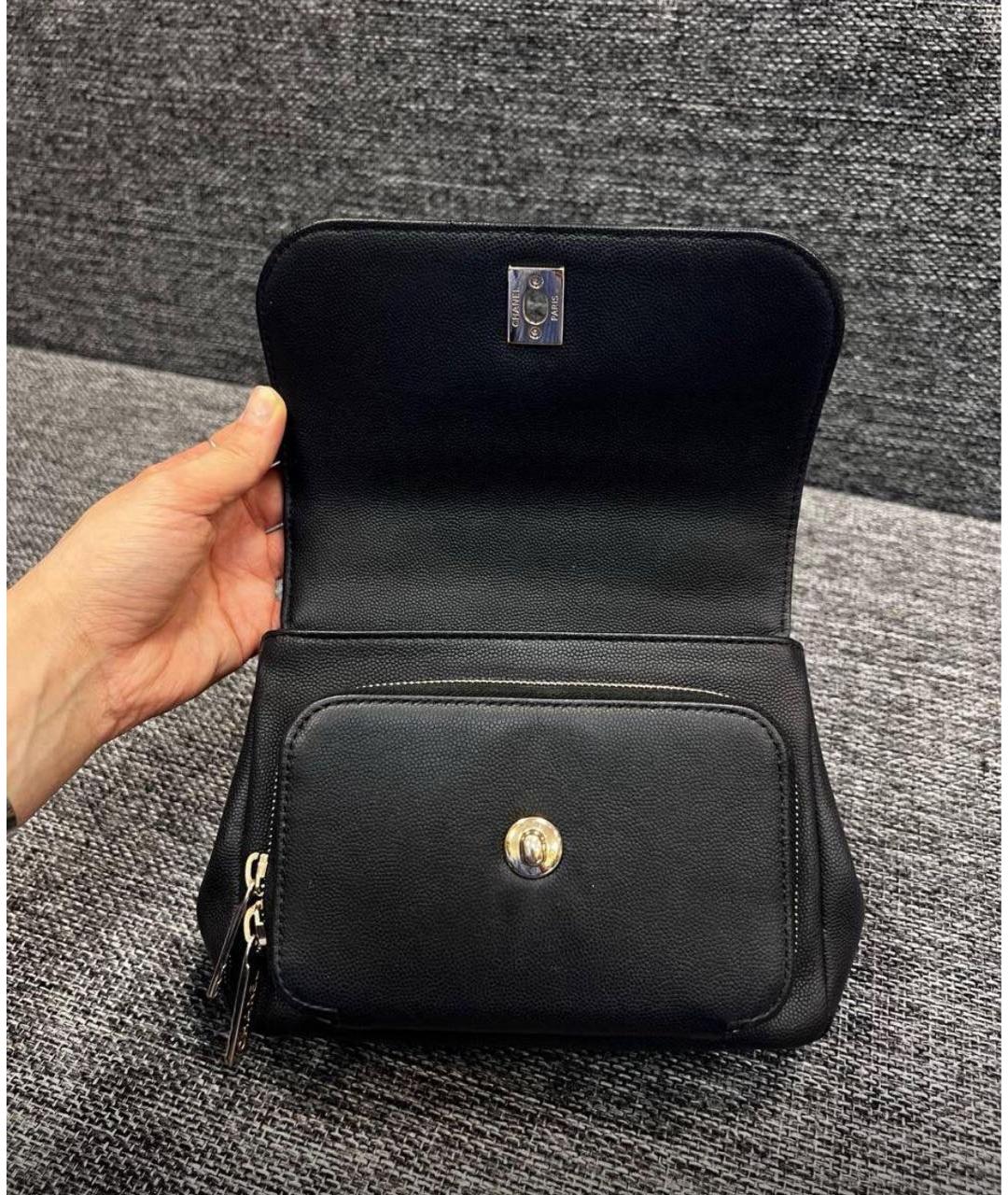 CHANEL Черная кожаная сумка через плечо, фото 7