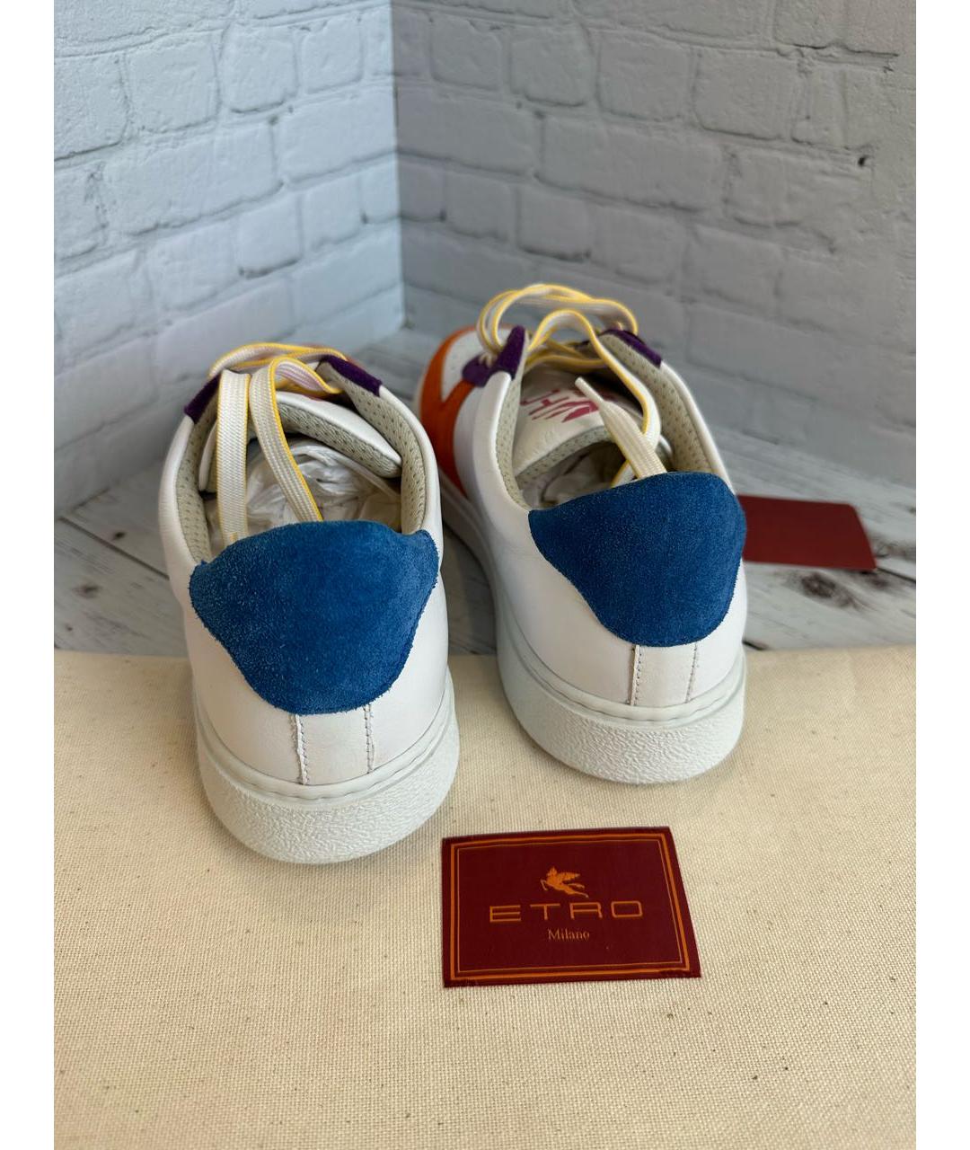 ETRO Белые кожаные кеды, фото 3