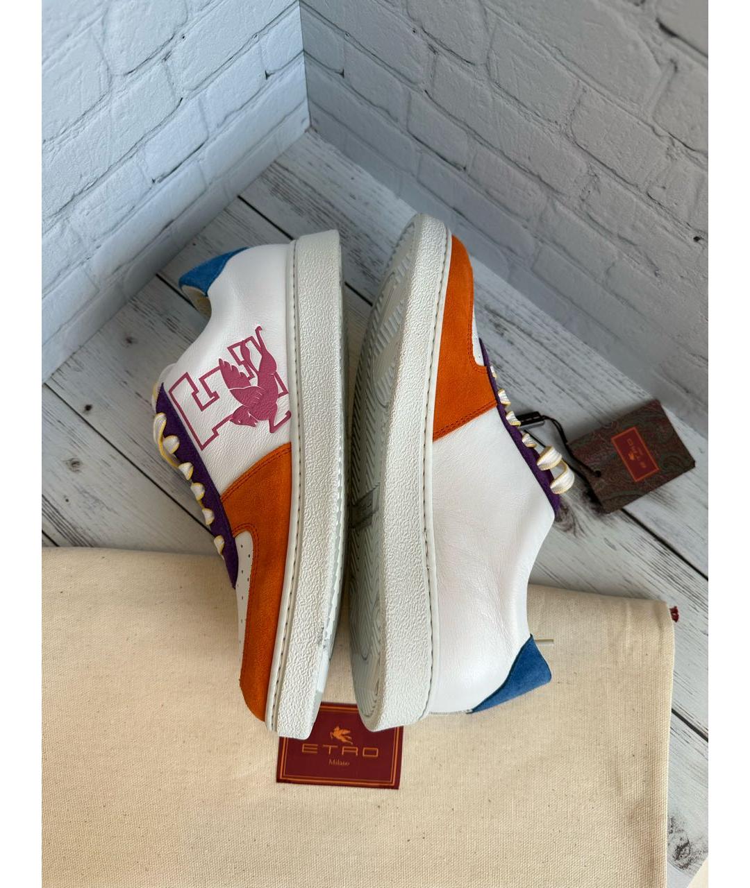 ETRO Белые кожаные кеды, фото 8