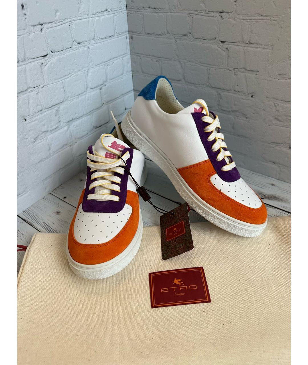 ETRO Белые кожаные кеды, фото 9