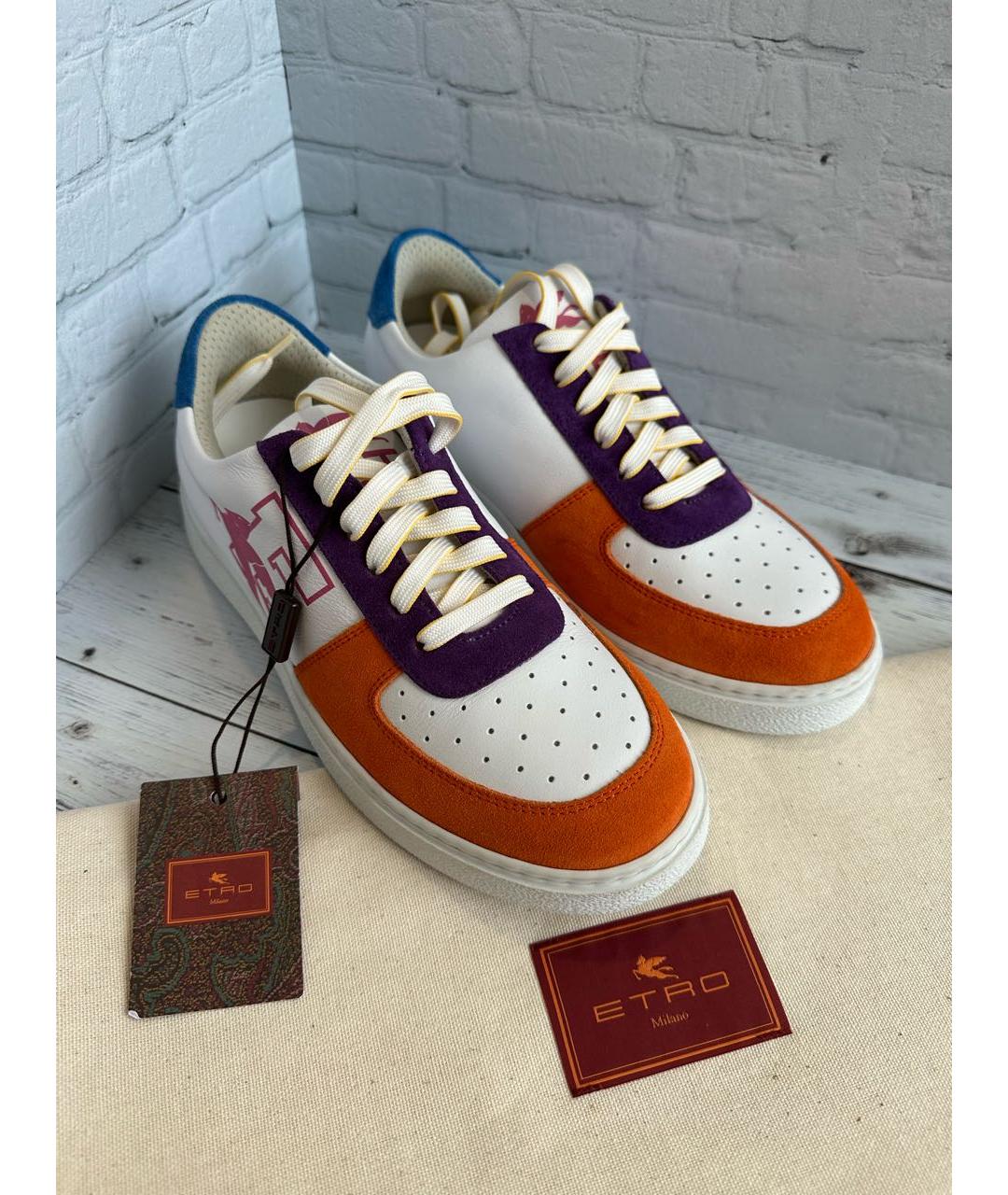 ETRO Белые кожаные кеды, фото 2