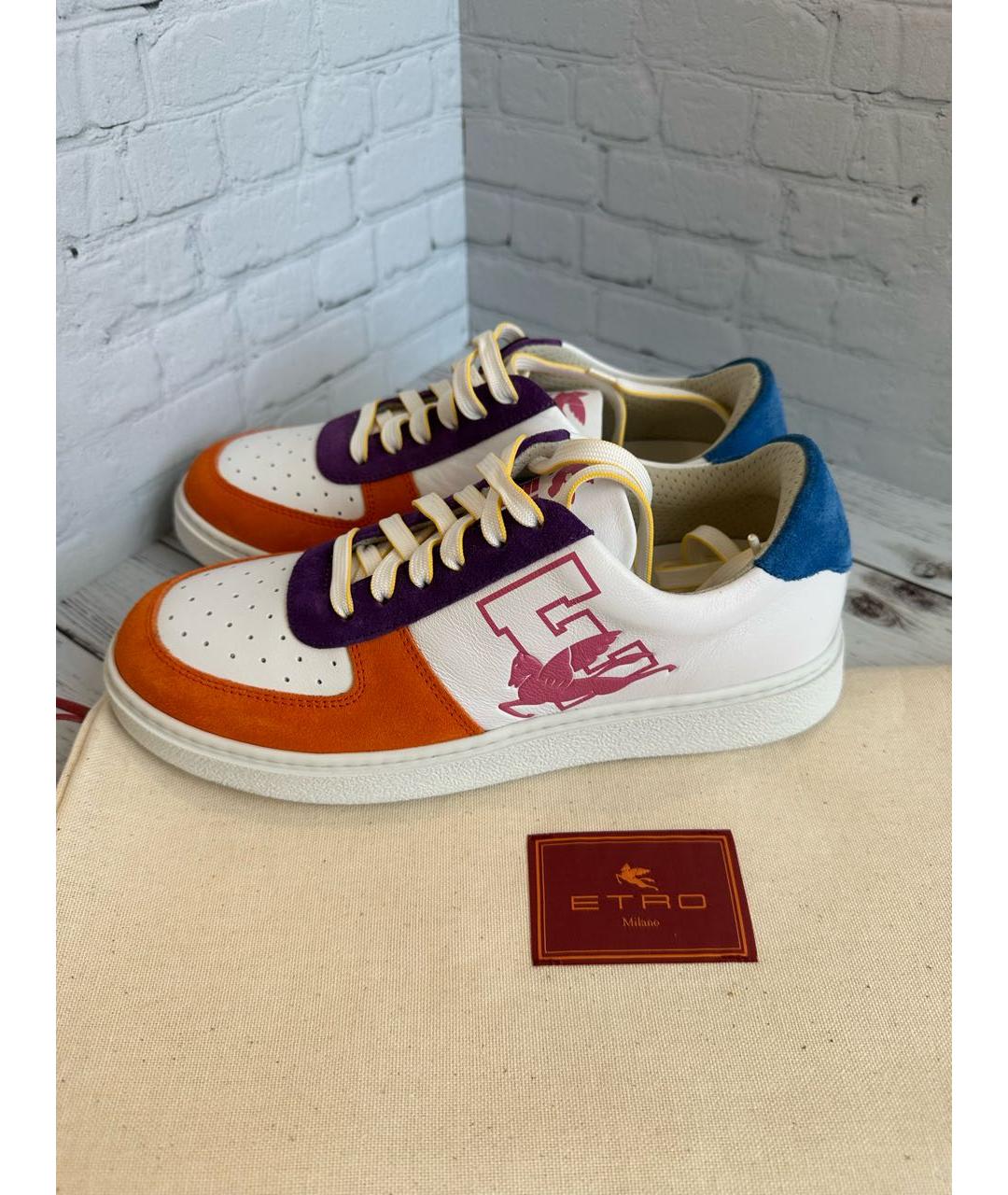 ETRO Белые кожаные кеды, фото 4