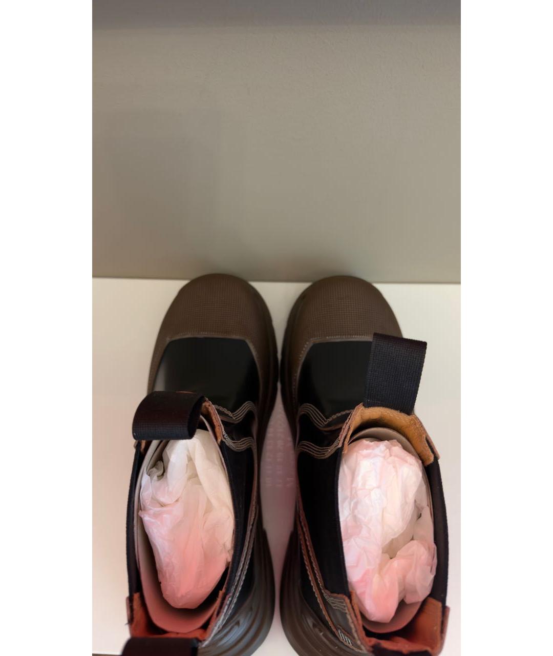 MAISON MARGIELA Черные кожаные низкие ботинки, фото 3