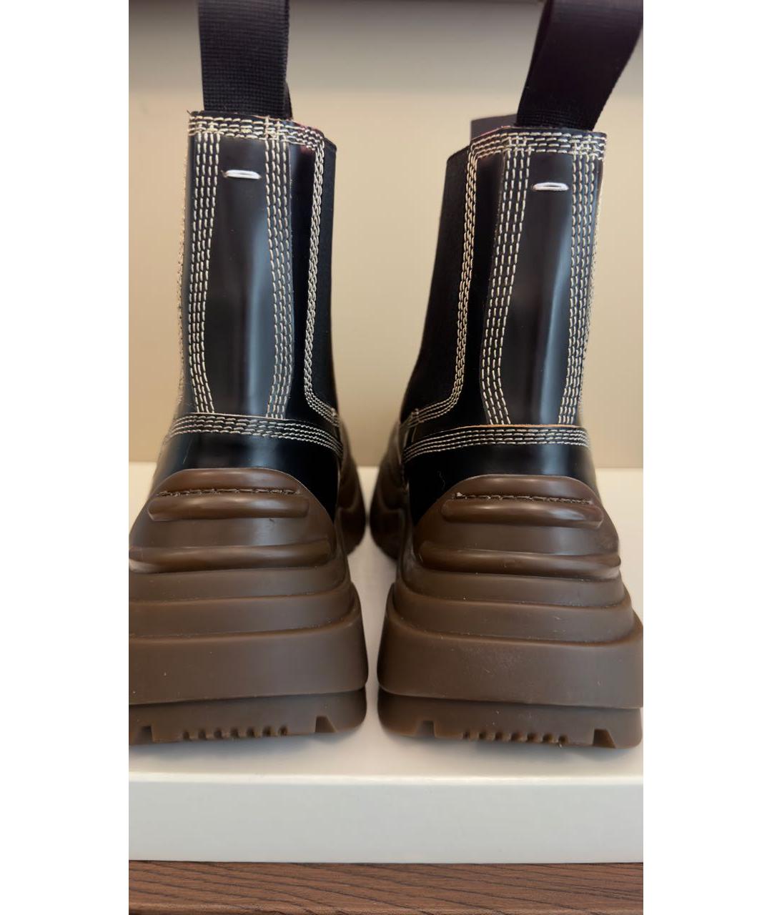 MAISON MARGIELA Черные кожаные низкие ботинки, фото 4