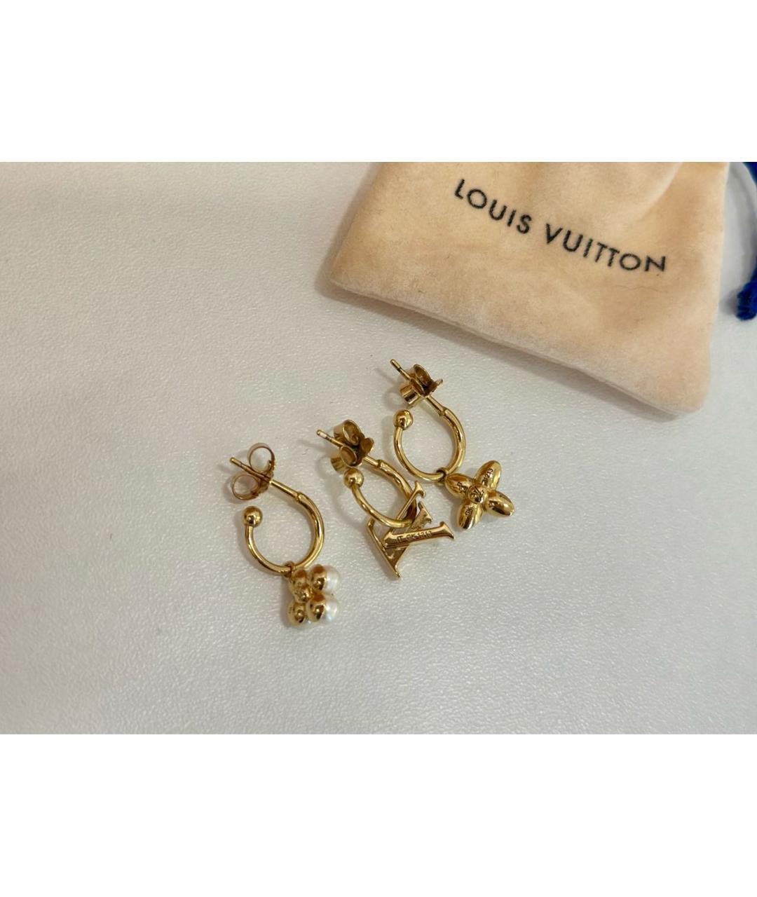 LOUIS VUITTON Золотые серьги, фото 4