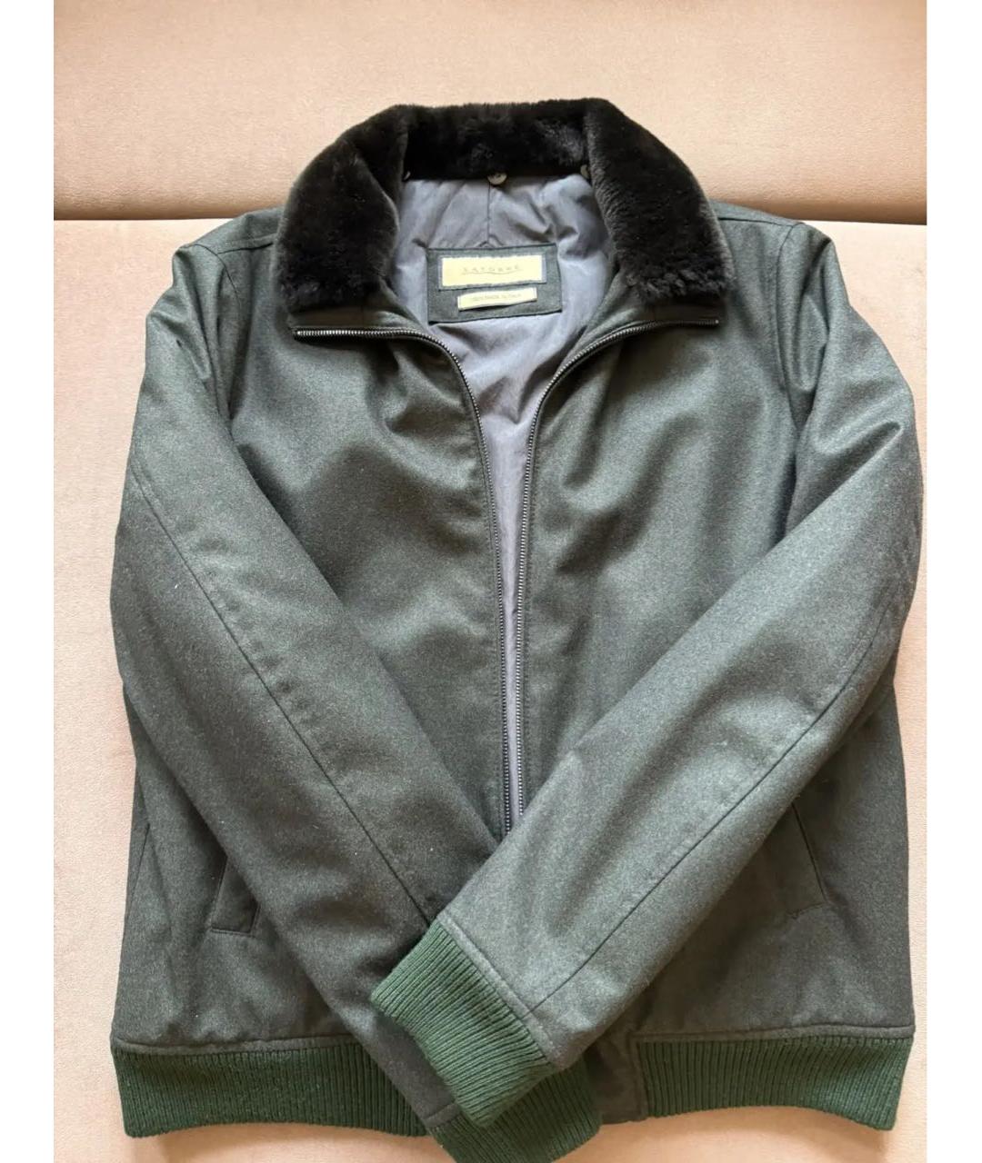 SARTORE Хаки шерстяная куртка, фото 5