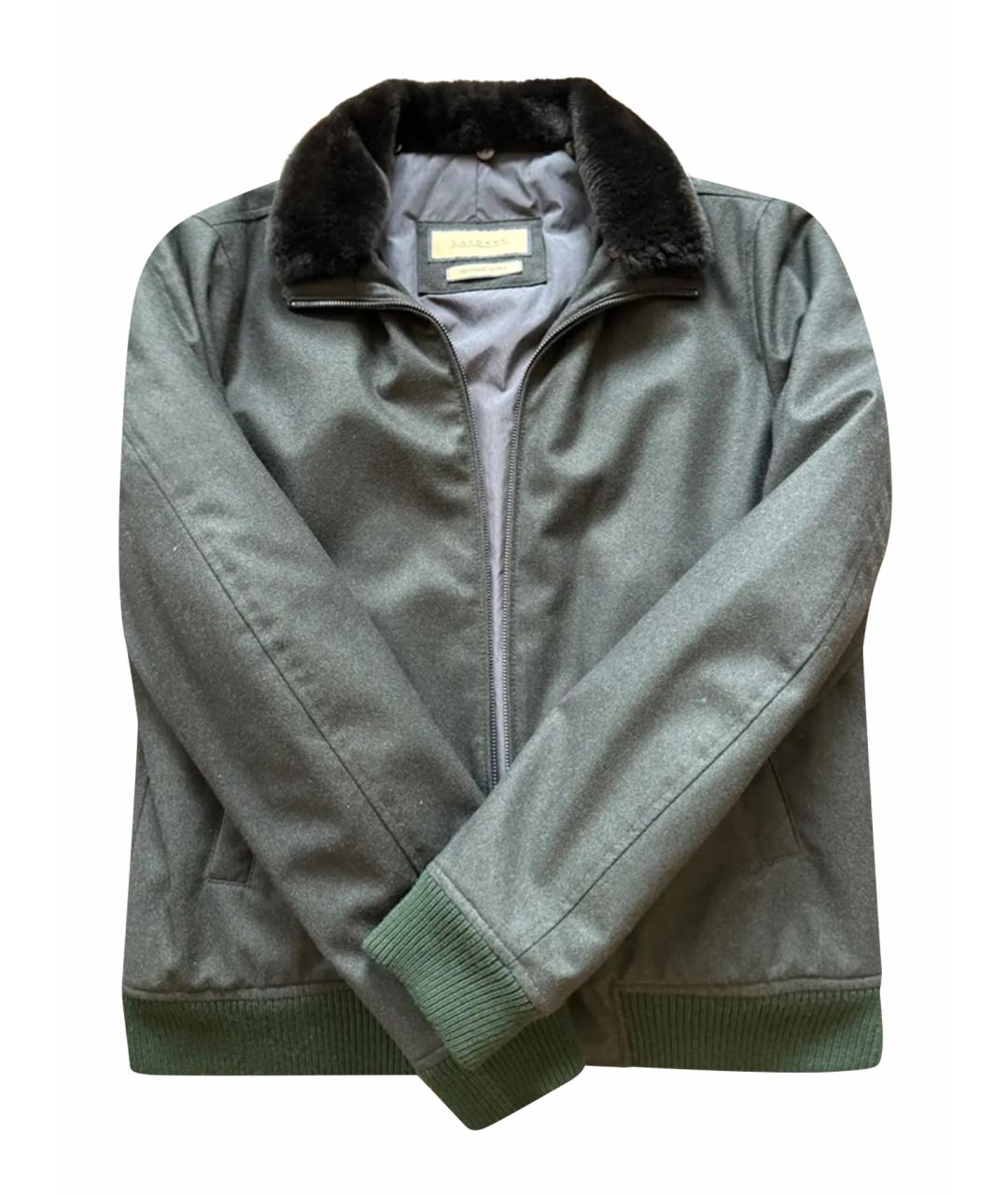 SARTORE Хаки шерстяная куртка, фото 1