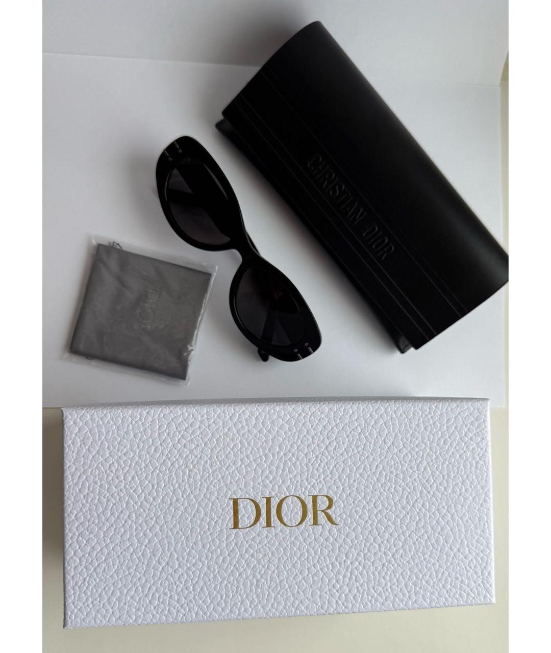 CHRISTIAN DIOR Черные пластиковые солнцезащитные очки, фото 3