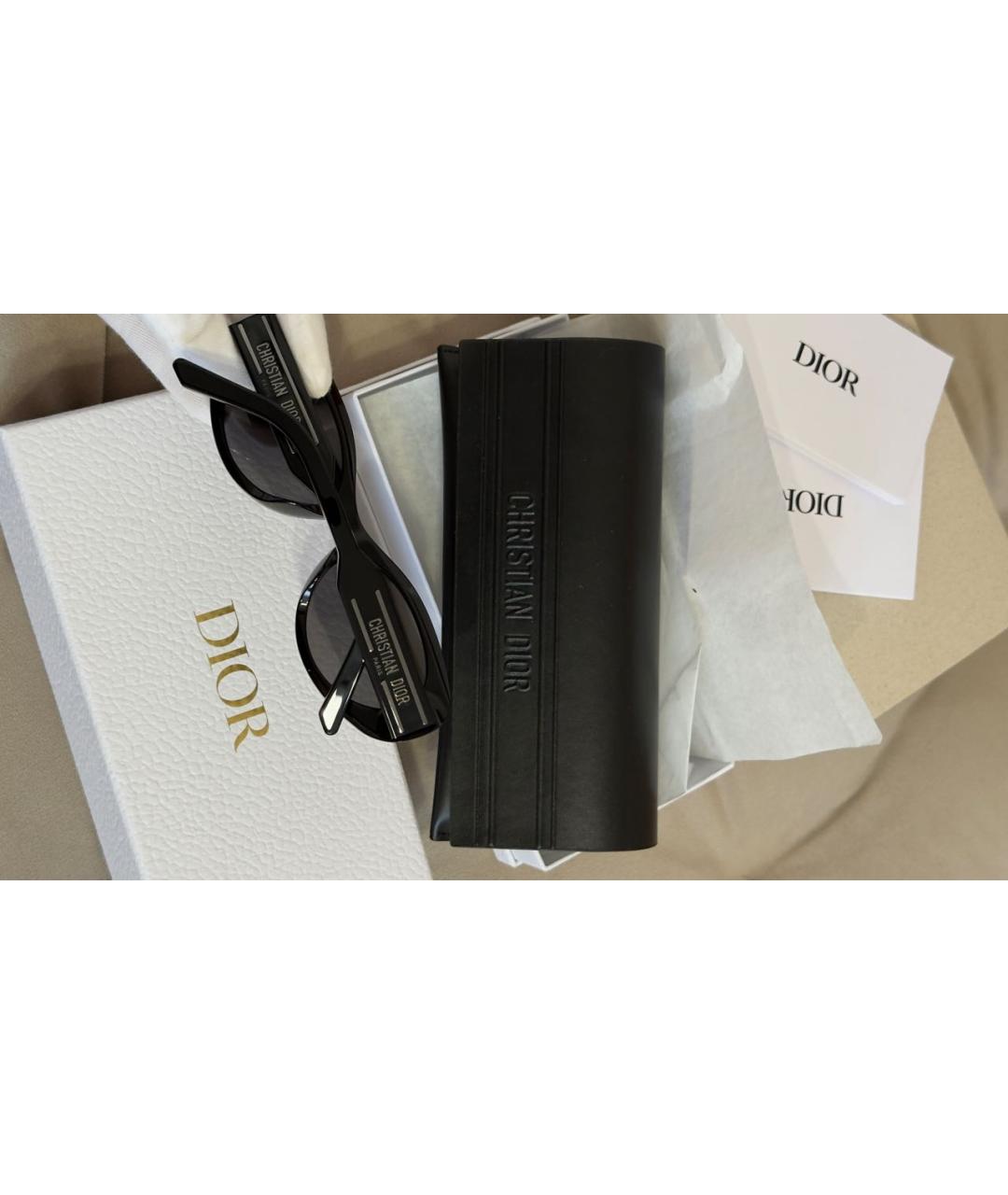 CHRISTIAN DIOR Черные пластиковые солнцезащитные очки, фото 5