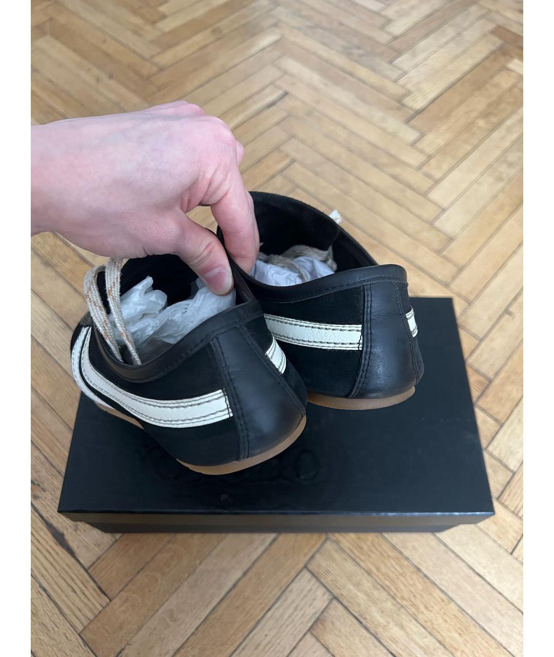 DRIES VAN NOTEN Черные замшевые низкие кроссовки / кеды, фото 4