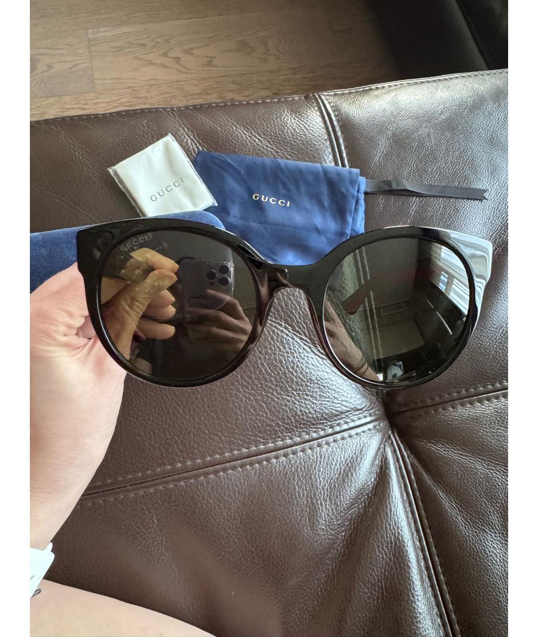 GUCCI Черные пластиковые солнцезащитные очки, фото 5