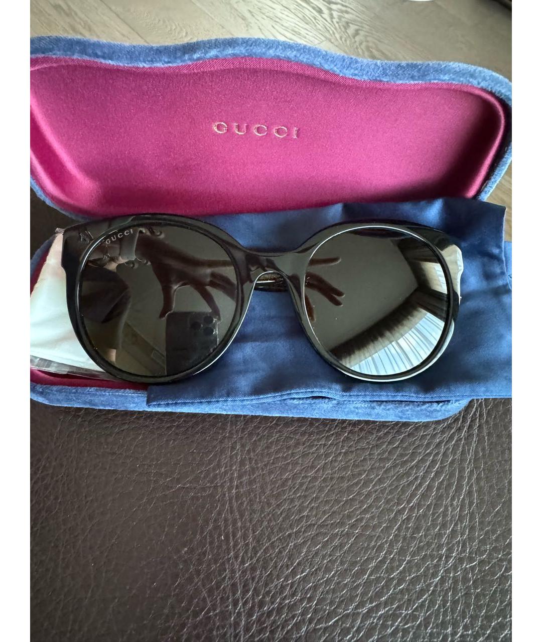 GUCCI Черные пластиковые солнцезащитные очки, фото 9