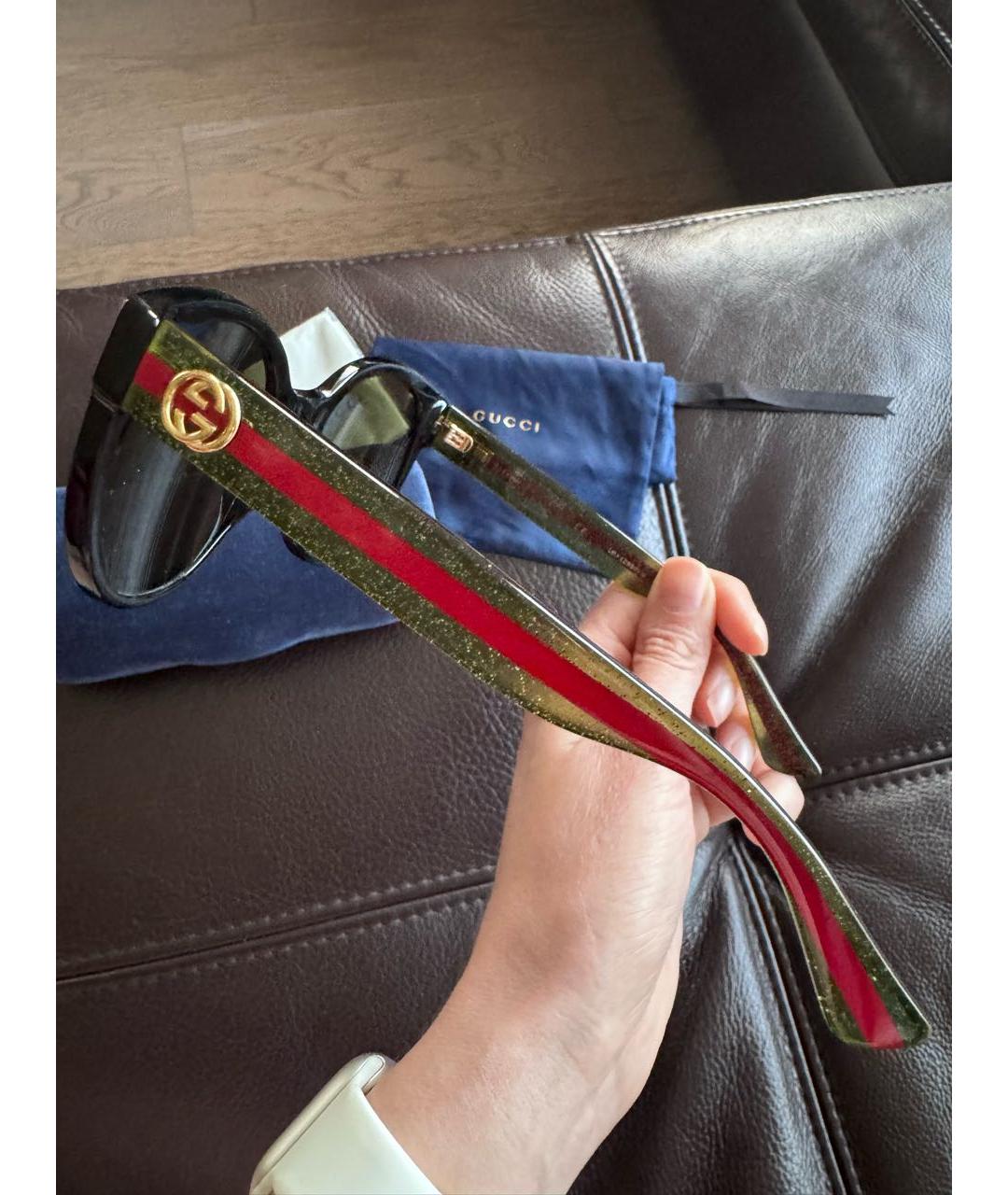 GUCCI Черные пластиковые солнцезащитные очки, фото 3