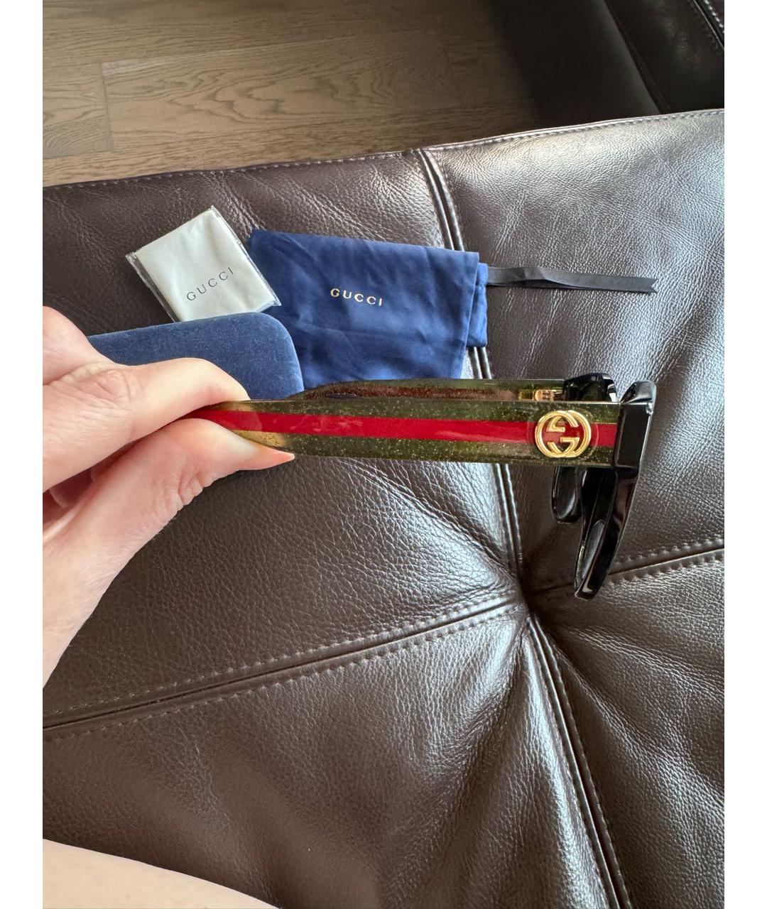 GUCCI Черные пластиковые солнцезащитные очки, фото 2