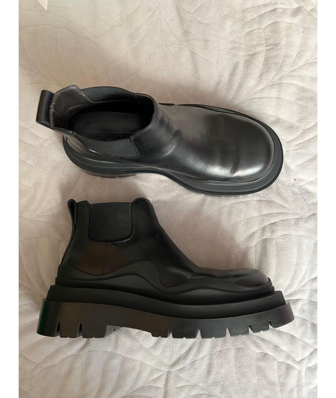 BOTTEGA VENETA Черные кожаные ботинки, фото 9