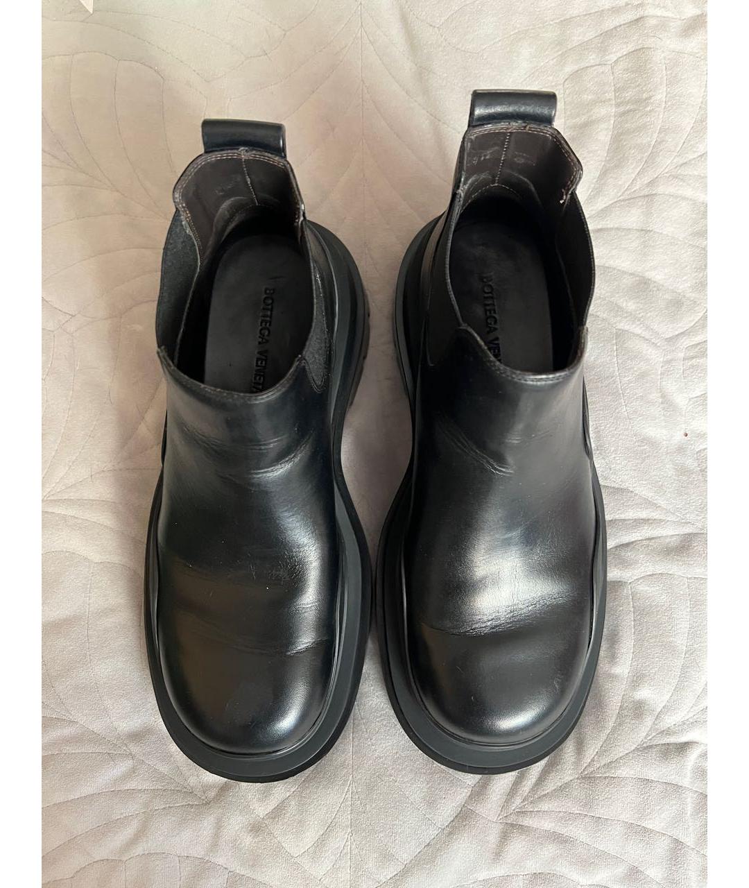 BOTTEGA VENETA Черные кожаные ботинки, фото 2