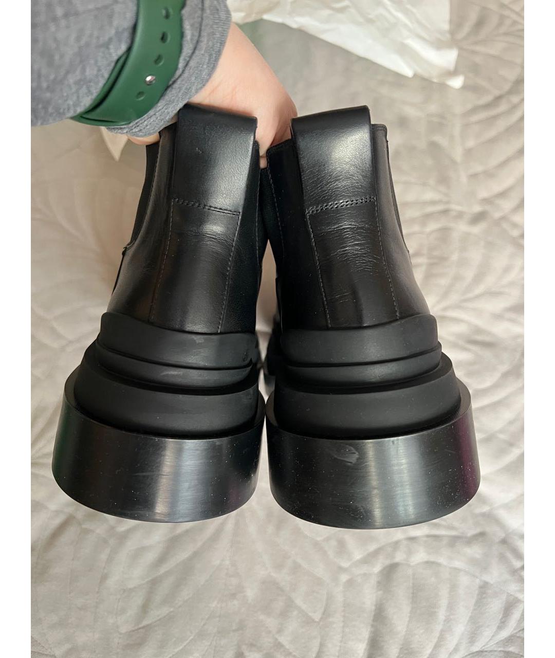 BOTTEGA VENETA Черные кожаные ботинки, фото 4