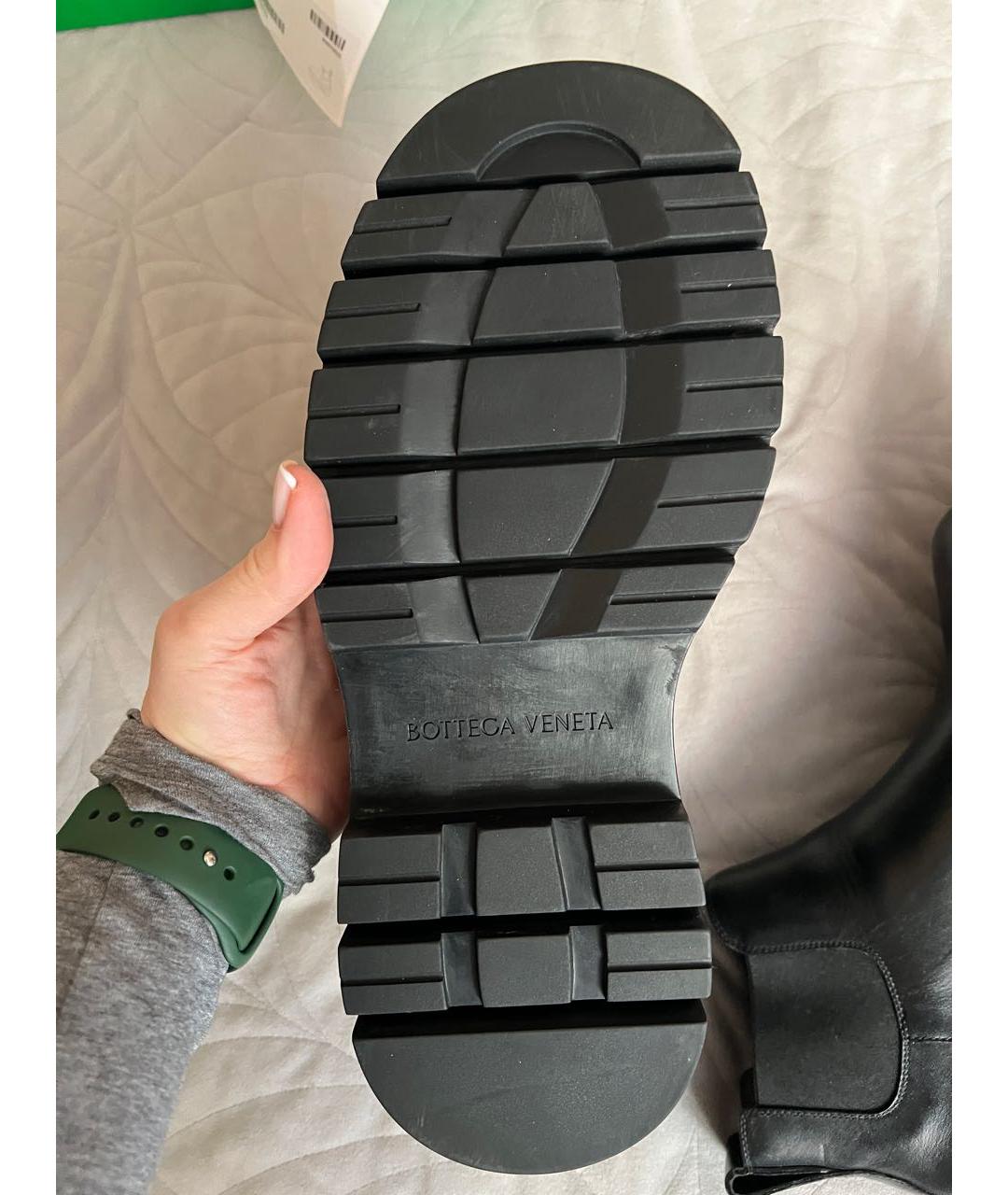 BOTTEGA VENETA Черные кожаные ботинки, фото 5