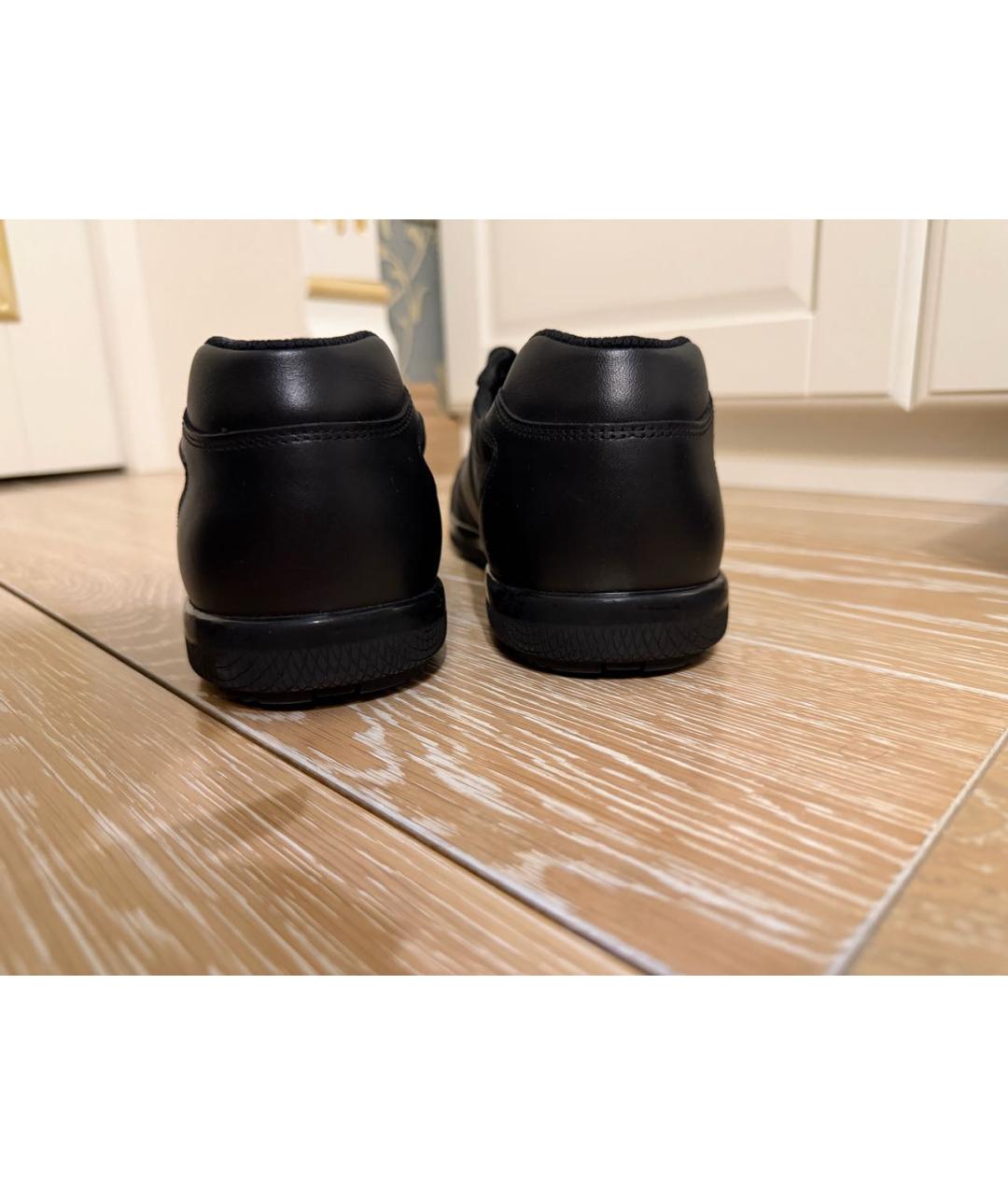 PRADA Черные текстильные низкие кроссовки / кеды, фото 4