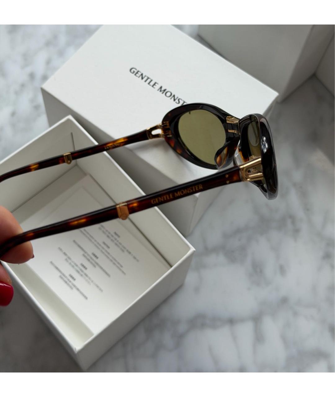 GENTLE MONSTER Коричневые пластиковые солнцезащитные очки, фото 5