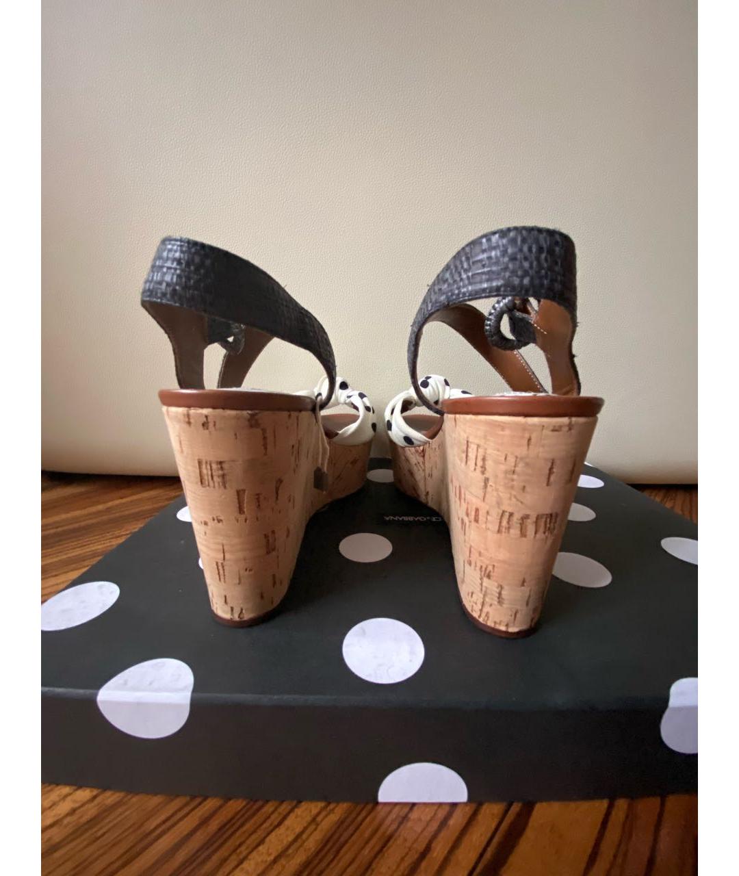 DOLCE&GABBANA Белые текстильные босоножки, фото 3