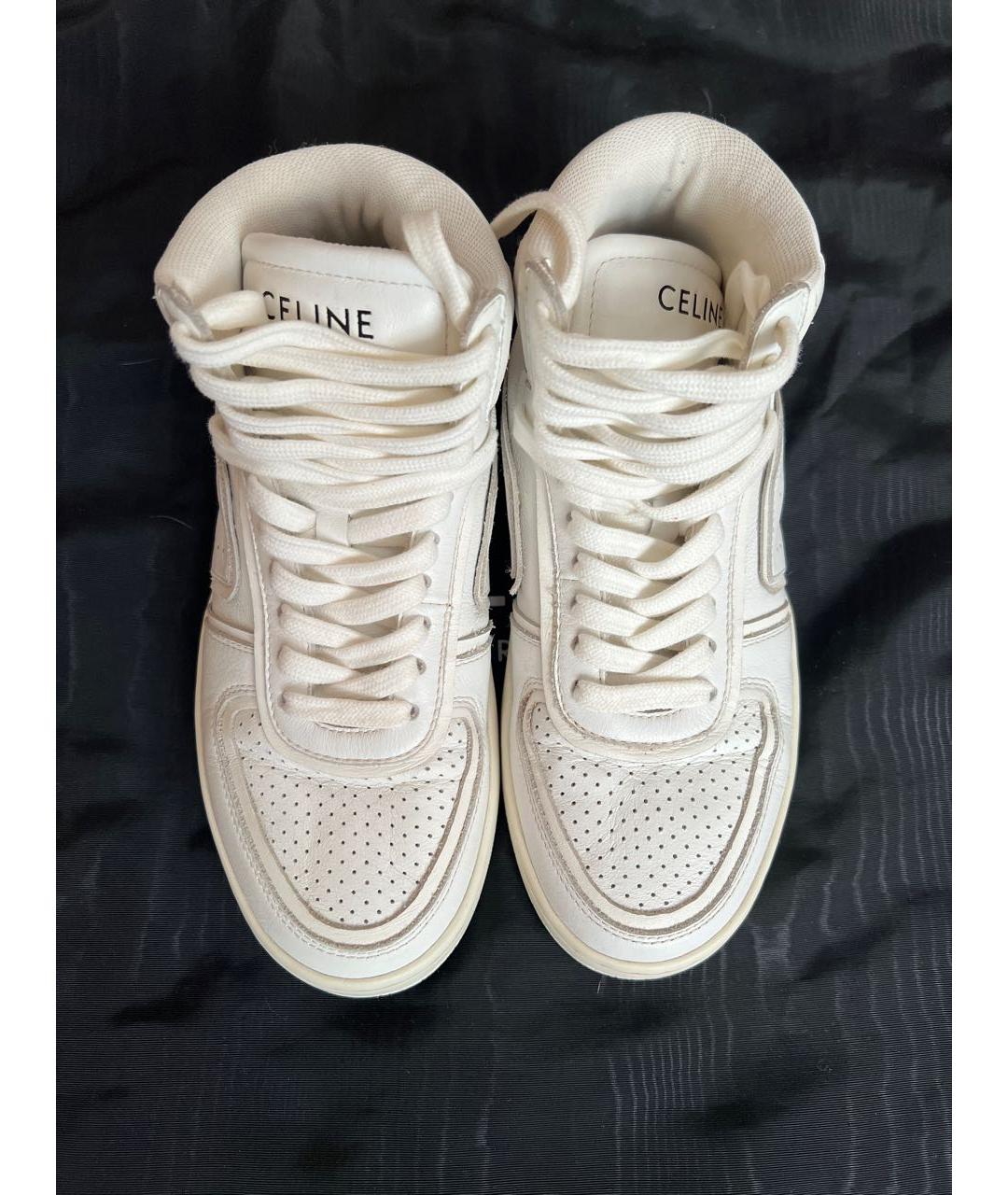 CELINE Белые кожаные кеды, фото 2