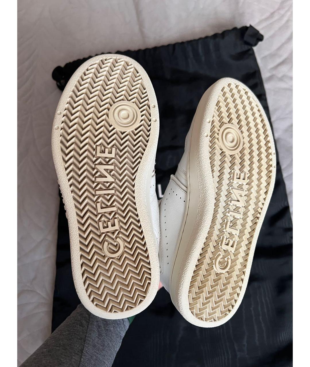 CELINE Белые кожаные кеды, фото 5