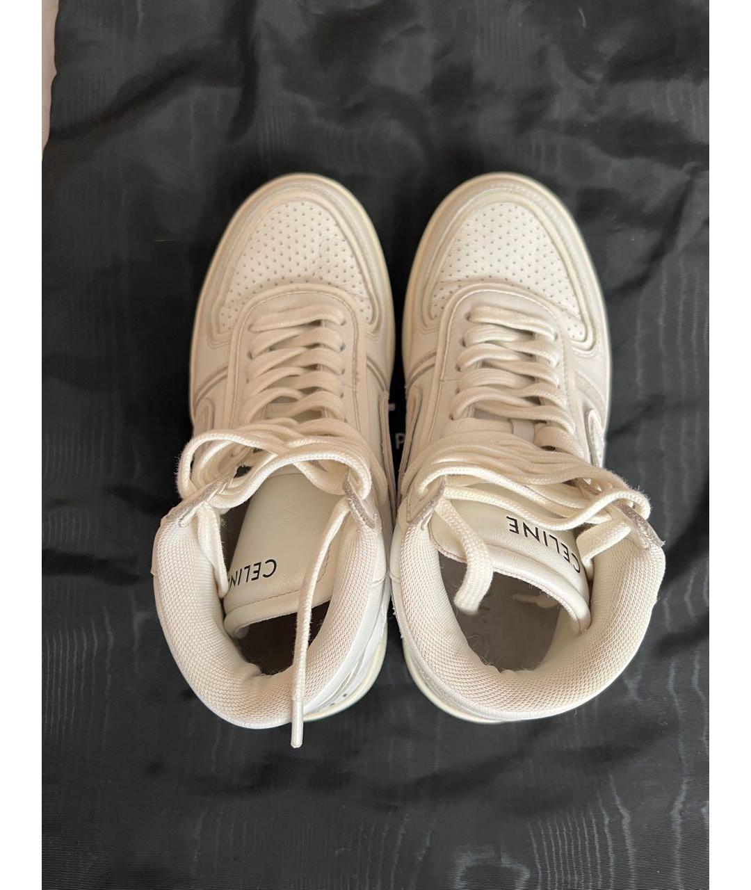 CELINE Белые кожаные кеды, фото 3