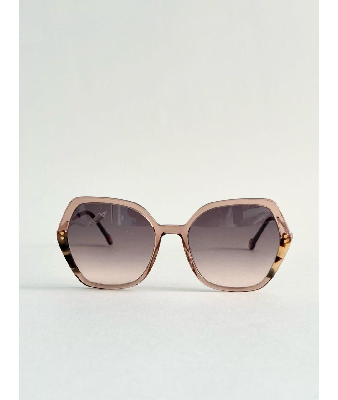 CAROLINA HERRERA Бежевые пластиковые солнцезащитные очки, фото 3